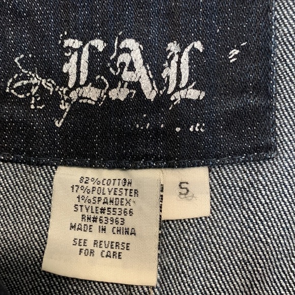 Vintage Live a Little Crop Jean Jacket Size Small - Picture 5 of 10